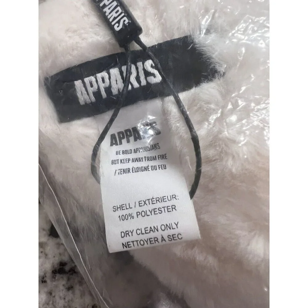 Apparis Women’s Bambi Faux Fur Rectangle Winter Scarf Cream Color